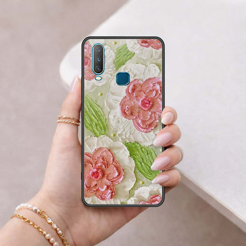 Vivo Y12 Cover - Floral Series 4 - HQ Ultra Shine Premium Infinity Glass Soft Silicon Borders Case