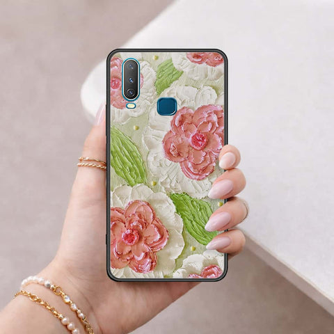 Vivo Y15 Cover - Floral Series 4 - HQ Ultra Shine Premium Infinity Glass Soft Silicon Borders Case