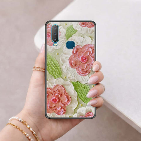 Vivo Y17 Cover - Floral Series 4 - HQ Ultra Shine Premium Infinity Glass Soft Silicon Borders Case