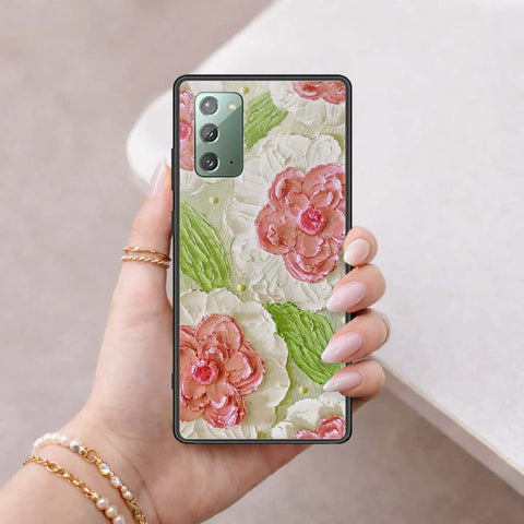 Samsung Galaxy Note 20 Cover - Floral Series 4 - HQ Ultra Shine Premium Infinity Glass Soft Silicon Borders Case