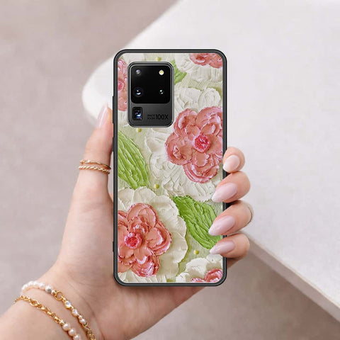 Samsung Galaxy S20 Ultra Cover - Floral Series 4 - HQ Ultra Shine Premium Infinity Glass Soft Silicon Borders Case