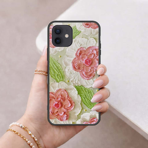 iPhone 12 - Floral Series 4 - HQ Ultra Shine Premium Infinity Glass Soft Silicon Borders Case