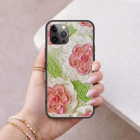 iPhone 12 Pro - Floral Series 4 - HQ Ultra Shine Premium Infinity Glass Soft Silicon Borders Case
