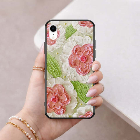 iPhone XR - Floral Series 4 - HQ Ultra Shine Premium Infinity Glass Soft Silicon Borders Case