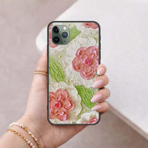 iPhone 11 Pro Max - Floral Series 4 - HQ Ultra Shine Premium Infinity Glass Soft Silicon Borders Case