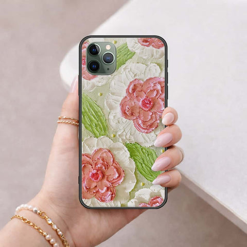 iPhone 11 Pro - Floral Series 4 - HQ Ultra Shine Premium Infinity Glass Soft Silicon Borders Case