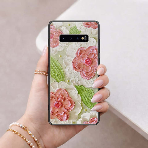 Samsung Galaxy S10 Plus Cover - Floral Series 4 - HQ Ultra Shine Premium Infinity Glass Soft Silicon Borders Case