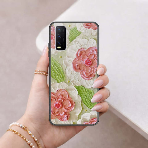 Vivo Y20i Cover - Floral Series 4 - HQ Ultra Shine Premium Infinity Glass Soft Silicon Borders Case