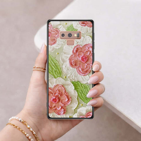 Samsung Galaxy Note 9 Cover - Floral Series 4 - HQ Ultra Shine Premium Infinity Glass Soft Silicon Borders Case