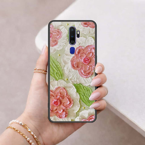 Oppo A9 2020 Cover - Floral Series 4 - HQ Ultra Shine Premium Infinity Glass Soft Silicon Borders Case