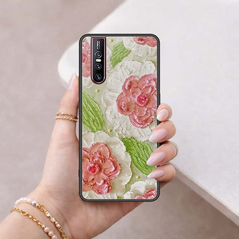 Vivo V15 Pro Cover - Floral Series 4 - HQ Ultra Shine Premium Infinity Glass Soft Silicon Borders Case