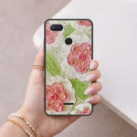 Xiaomi Redmi 6 Cover - Floral Series 4 - HQ Ultra Shine Premium Infinity Glass Soft Silicon Borders Case