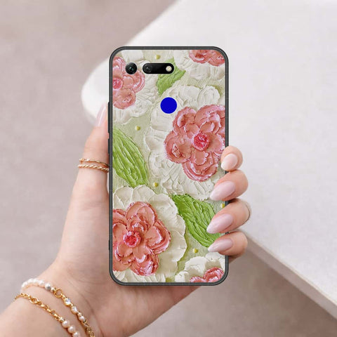 Huawei Honor View 20 Cover - Floral Series 4 - HQ Ultra Shine Premium Infinity Glass Soft Silicon Borders Case