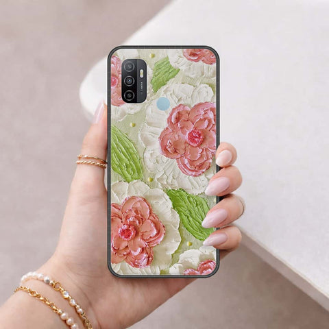 Oppo A53 Cover - Floral Series 4 - HQ Ultra Shine Premium Infinity Glass Soft Silicon Borders Case
