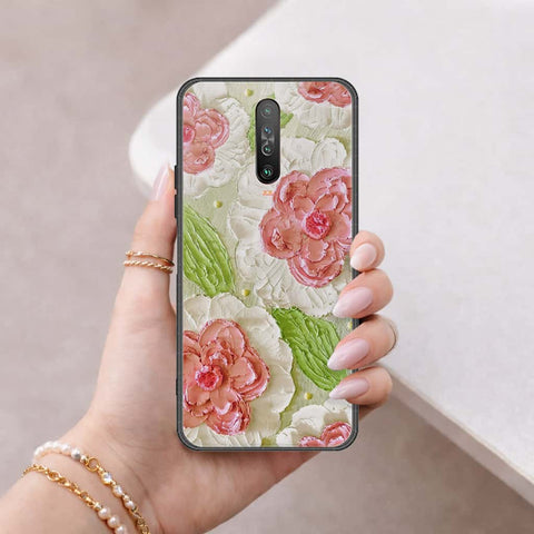 Xiaomi Redmi K30 Cover - Floral Series 4 - HQ Ultra Shine Premium Infinity Glass Soft Silicon Borders Case