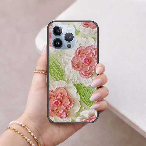 iPhone 13 Pro Cover - Floral Series 4 - HQ Ultra Shine Premium Infinity Glass Soft Silicon Borders Case