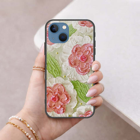 iPhone 13 Cover - Floral Series 4 - HQ Ultra Shine Premium Infinity Glass Soft Silicon Borders Case