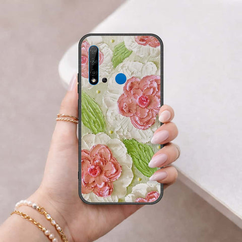 Huawei P20 Lite 2019 Cover - Floral Series 4 - HQ Ultra Shine Premium Infinity Glass Soft Silicon Borders Case