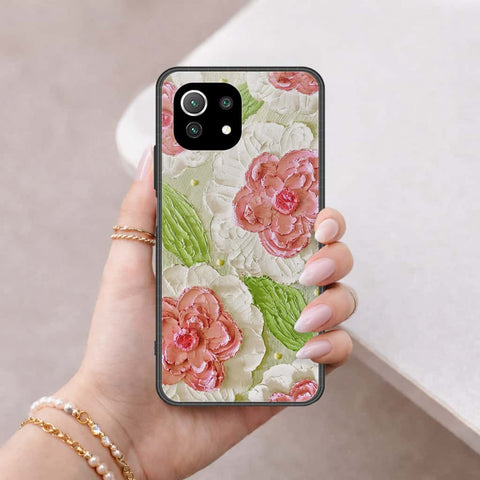 Xiaomi Mi 11 Lite Cover - Floral Series 4 - HQ Ultra Shine Premium Infinity Glass Soft Silicon Borders Case