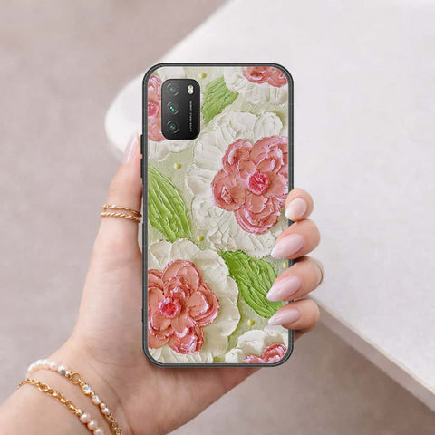 Xiaomi Poco M3 Cover - Floral Series 4 - HQ Ultra Shine Premium Infinity Glass Soft Silicon Borders Case
