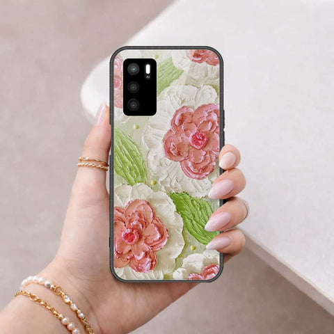 Oppo A16 Cover - Floral Series 4 - HQ Ultra Shine Premium Infinity Glass Soft Silicon Borders Case