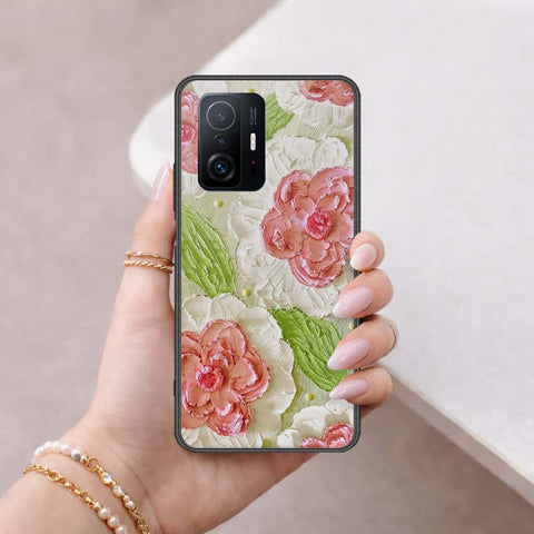 Xiaomi 11T Cover - Floral Series 4 - HQ Ultra Shine Premium Infinity Glass Soft Silicon Borders Case