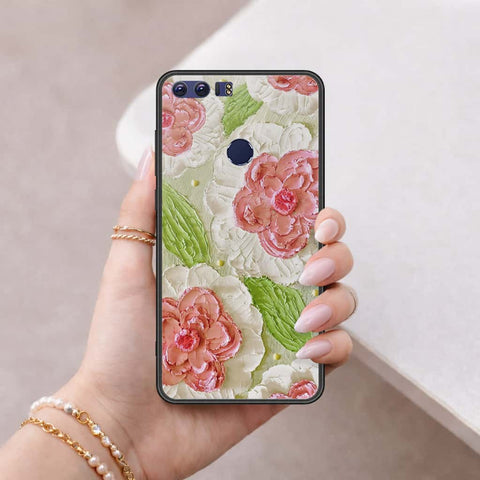 Huawei Honor 8 Cover - Floral Series 4 - HQ Ultra Shine Premium Infinity Glass Soft Silicon Borders Case