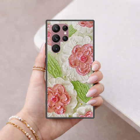 Samsung Galaxy S22 Ultra 5G Cover - Floral Series 4 - HQ Ultra Shine Premium Infinity Glass Soft Silicon Borders Case