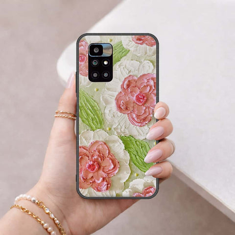 Xiaomi Redmi 10 Cover - Floral Series 4 - HQ Ultra Shine Premium Infinity Glass Soft Silicon Borders Case