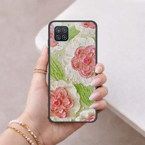 Samsung Galaxy A12 Nacho Cover - Floral Series 4 - HQ Ultra Shine Premium Infinity Glass Soft Silicon Borders Case