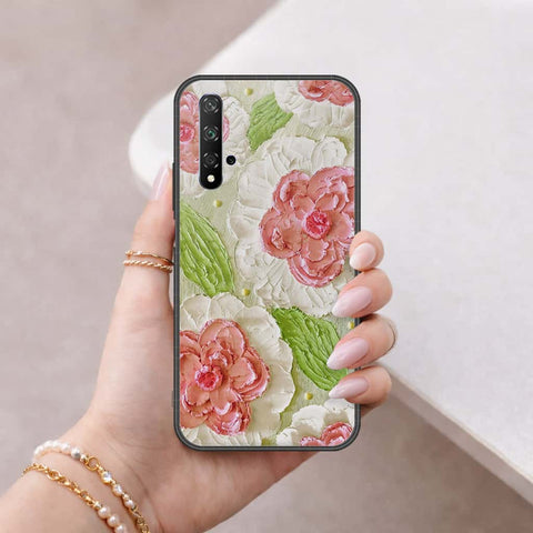 Honor 20 Cover - Floral Series 4 - HQ Ultra Shine Premium Infinity Glass Soft Silicon Borders Case