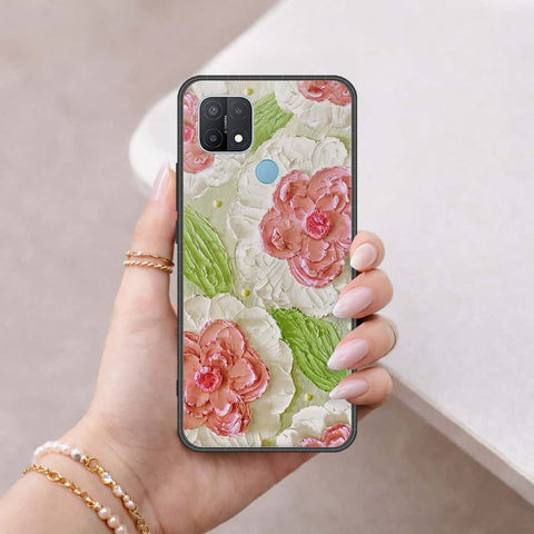 Oppo A15 Cover - Floral Series 4 - HQ Ultra Shine Premium Infinity Glass Soft Silicon Borders Case