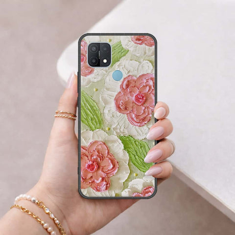 Oppo A35 Cover - Floral Series 4 - HQ Ultra Shine Premium Infinity Glass Soft Silicon Borders Case