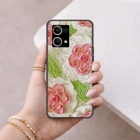 Oppo Reno 8 4G Cover - Floral Series 4 - HQ Ultra Shine Premium Infinity Glass Soft Silicon Borders Case