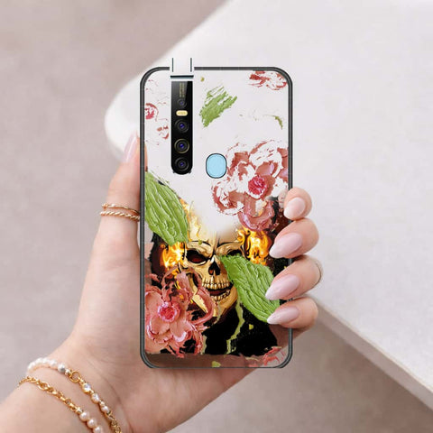 Tecno Camon 15 Pro Cover - Floral Series 4 - HQ Ultra Shine Premium Infinity Glass Soft Silicon Borders Case