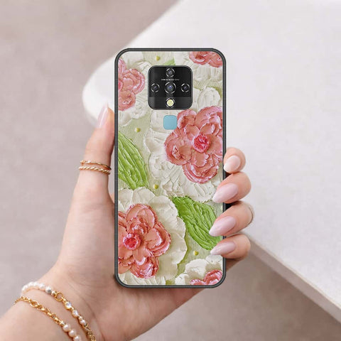 Tecno Camon 16 Cover - Floral Series 4 - HQ Ultra Shine Premium Infinity Glass Soft Silicon Borders Case