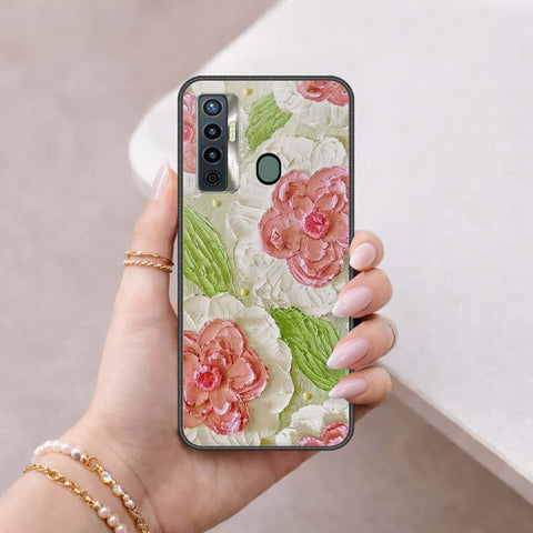 Tecno Camon 17 Cover - Floral Series 4 - HQ Ultra Shine Premium Infinity Glass Soft Silicon Borders Case