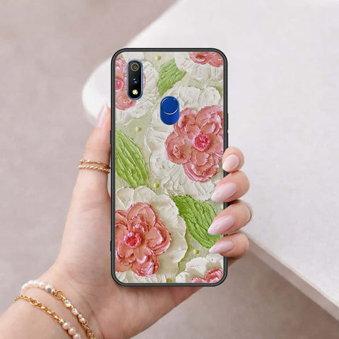 Realme 3 Pro Cover - Floral Series 4 - HQ Ultra Shine Premium Infinity Glass Soft Silicon Borders Case