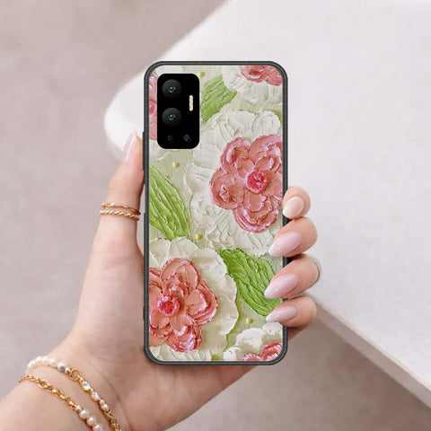 Infinix Hot 12 Cover - Floral Series 4 - HQ Ultra Shine Premium Infinity Glass Soft Silicon Borders Case