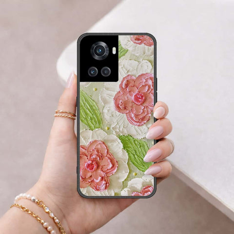 OnePlus 10R Cover - Floral Series 4 - HQ Ultra Shine Premium Infinity Glass Soft Silicon Borders Case