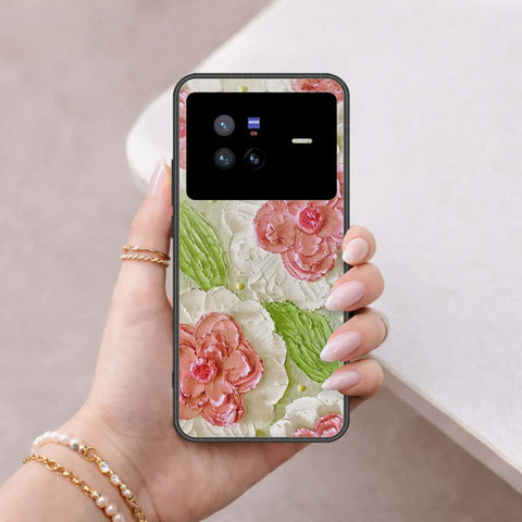 Vivo X80 Cover - Floral Series 4 - HQ Ultra Shine Premium Infinity Glass Soft Silicon Borders Case