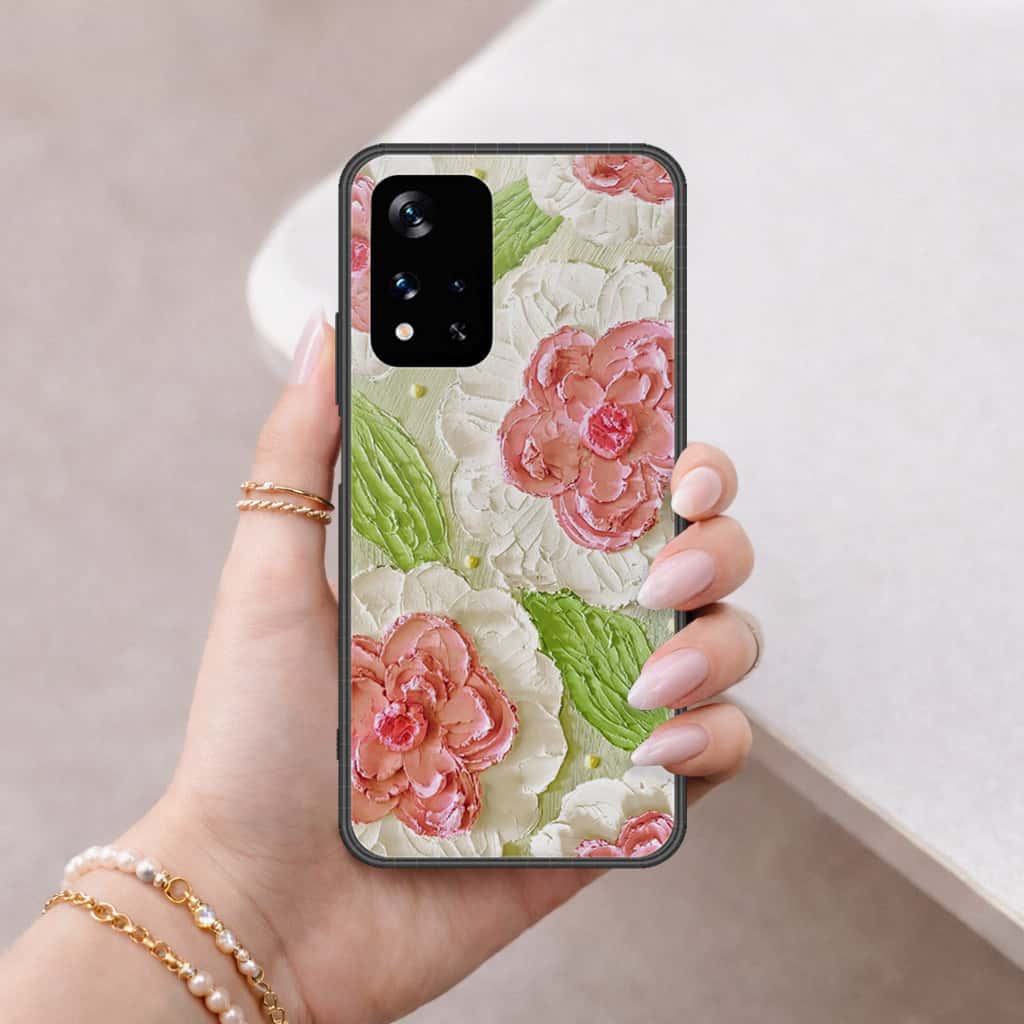 Xiaomi Poco M4 Pro 5G Cover - Floral Series 4 - HQ Ultra Shine Premium Infinity Glass Soft Silicon Borders Case (Fast Delivery)
