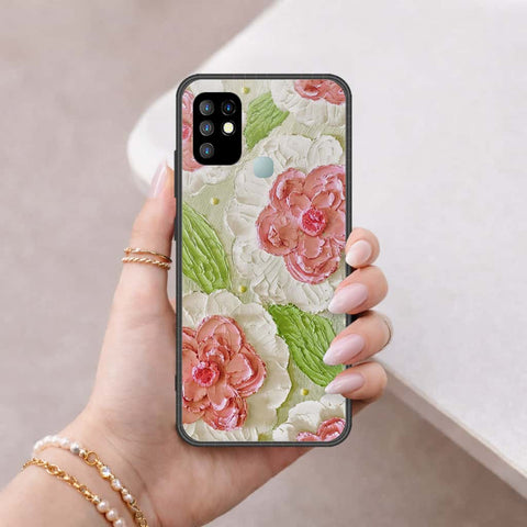 Infinix Hot 10 Cover - Floral Series 4 - HQ Ultra Shine Premium Infinity Glass Soft Silicon Borders Case
