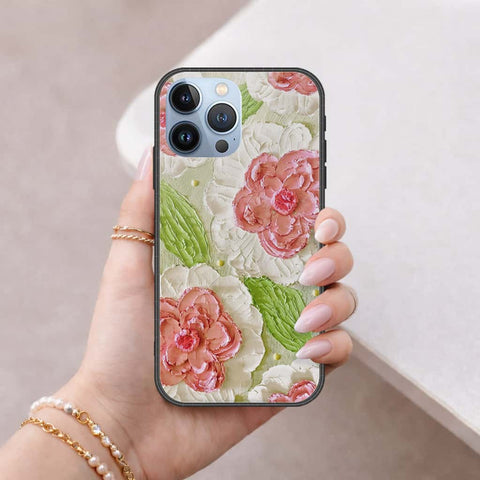 iPhone 14 Pro Cover - Floral Series 4 - HQ Ultra Shine Premium Infinity Glass Soft Silicon Borders Case