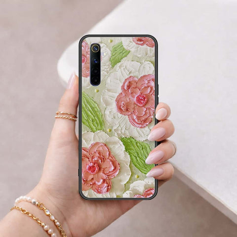 Realme 6 Cover - Floral Series 4 - HQ Ultra Shine Premium Infinity Glass Soft Silicon Borders Case