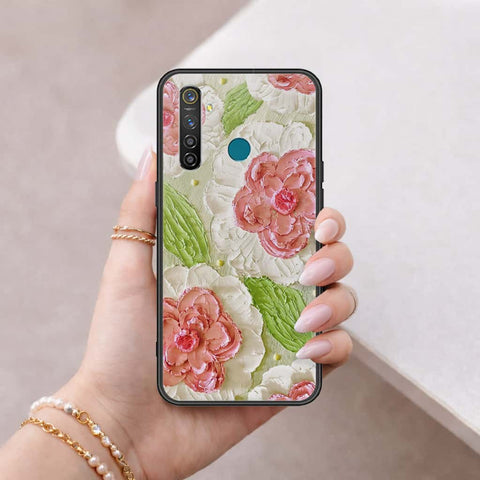 Realme 5 Pro Cover - Floral Series 4 - HQ Ultra Shine Premium Infinity Glass Soft Silicon Borders Case