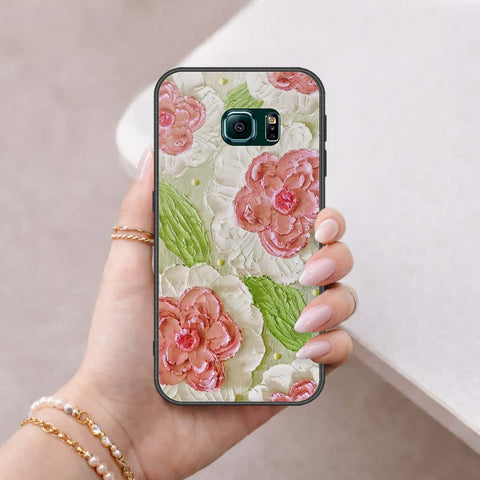 Samsung Galaxy S6 Edge Cover - Floral Series 4 - HQ Ultra Shine Premium Infinity Glass Soft Silicon Borders Case