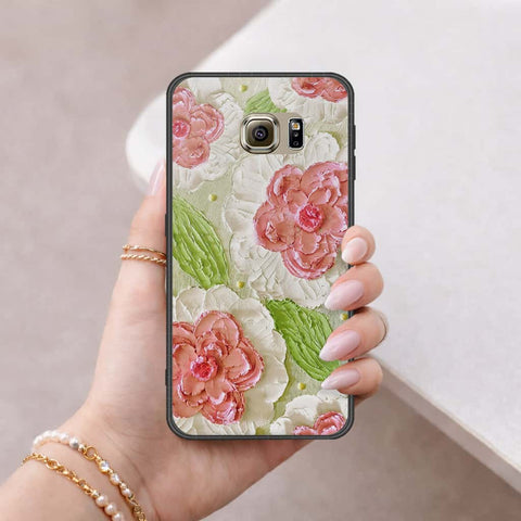 Samsung Galaxy S6 Cover - Floral Series 4 - HQ Ultra Shine Premium Infinity Glass Soft Silicon Borders Case