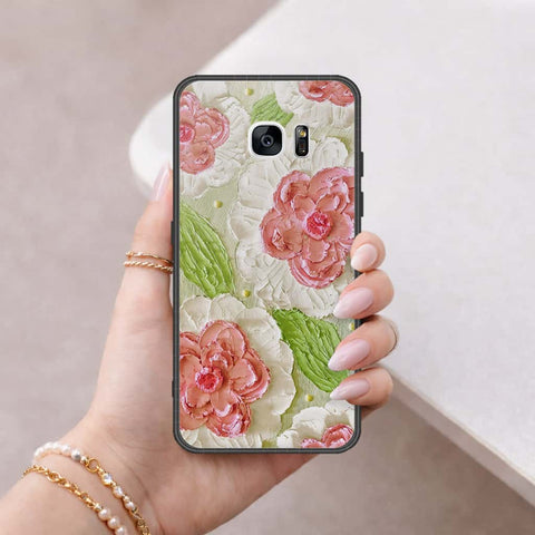 Samsung Galaxy S7 Edge Cover - Floral Series 4 - HQ Ultra Shine Premium Infinity Glass Soft Silicon Borders Case