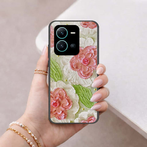 Vivo V25 5G Cover - Floral Series 4 - HQ Ultra Shine Premium Infinity Glass Soft Silicon Borders Case
